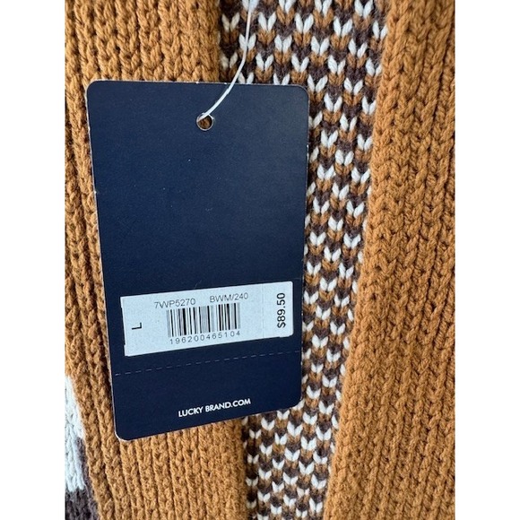 Southwestern Aztec Boho Hippie Festival Lucky Brand Hooded Cardigan Sweater LRG - Picture 4 of 11